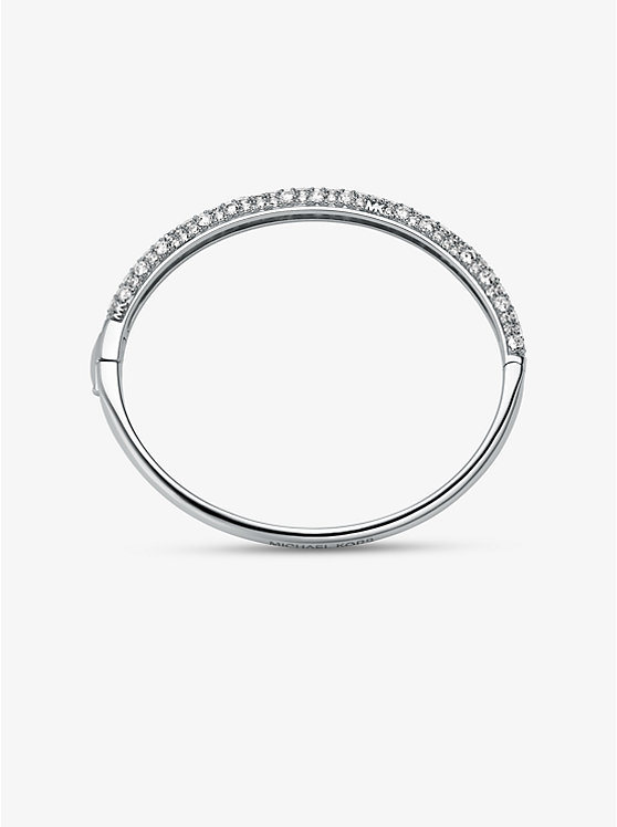 Precious Metal-Plated Sterling Silver Pavé Bangle image number 1