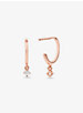 14K Rose Gold-Plated Stone Huggie Earrings image number 1
