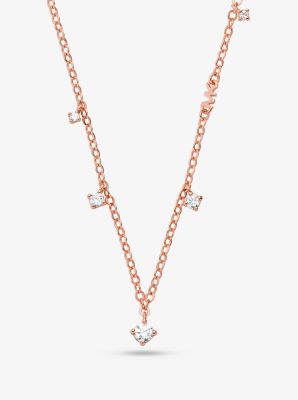 14k Rose Gold-plated Sterling Silver Stone Necklace | Michael Kors