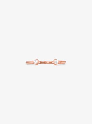 14K Rose Gold-Plated Sterling Silver Pavé Ring image number 0