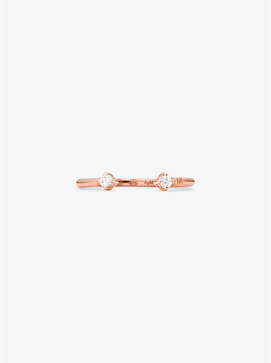 14K Rose Gold-Plated Sterling Silver Pavé Ring image number 0