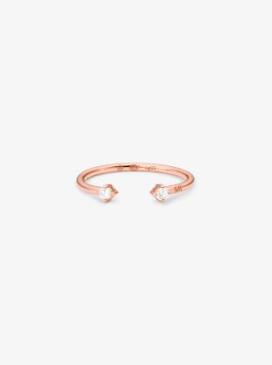 14K Rose Gold-Plated Sterling Silver Pavé Ring image number 1