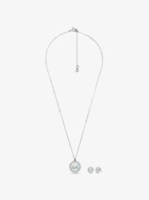 Precious Metal-Plated Sterling Silver Pavé Mother-of-Pearl