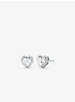 Sterling Silver Pavé Heart Stud Earrings image number 0