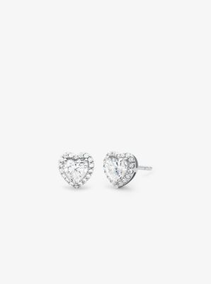 Sterling Silver Pav Heart Stud Earrings Michael Kors