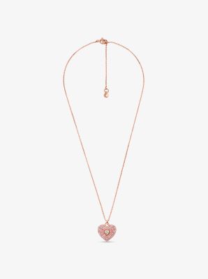 Michael kors pave hot sale heart necklace