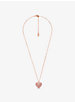 Precious Metal-Plated Sterling Silver Pavé Heart Necklace image number 1