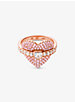 14K Rose-Gold Plated Sterling Silver Pavé Heart Ring image number 1