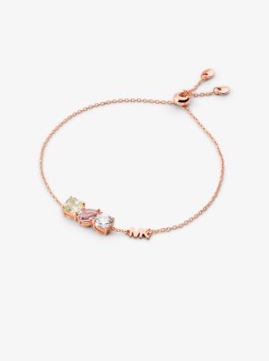 14k Rose Gold-plated Sterling Silver Stone Slider Bracelet | Michael Kors