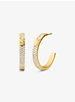 Precious Metal-Plated Sterling Silver Pavé Logo Hoop Earrings image number 0