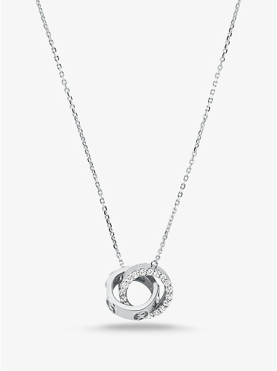 Precious Metal-Plated Sterling Silver Pavé Necklace image number 0