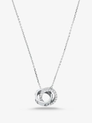 Precious Metal Plated Sterling Silver Pav Necklace Michael Kors