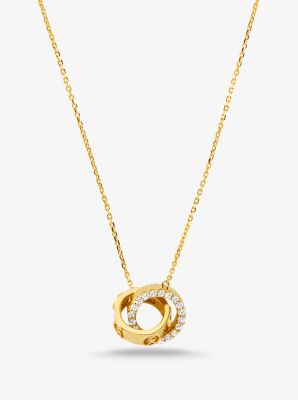 Precious Metal-Plated Sterling Silver Pav&eacute; Necklace in GOLD | Michael Kors