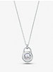 Precious Metal-Plated Sterling Silver Pavé Padlock Necklace image number 0