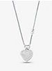 Precious Metal-Plated Sterling Silver Heart Pavé Locket Necklace image number 0