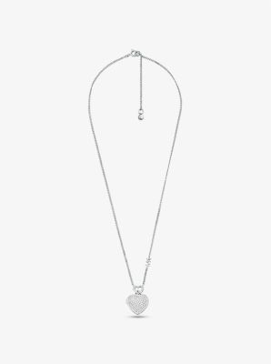 Michael kors silver heart on sale necklace