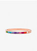 PRIDE Limited-Edition 14K Rose Gold-Plated Rainbow Pavé Logo Bangle image number 0