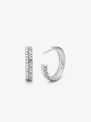 Pavé-Creolen aus Sterlingsilber mit Edelmetallbeschichtung und Logo image number 1