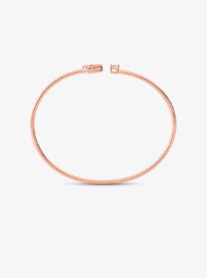 Precious Metal-Plated Sterling Silver Pav&eacute; Disc Bangle in ROSE GOLD | Michael Kors