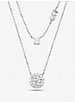 Precious Metal-Plated Sterling Silver Pavé Disc Layering Necklace image number 0