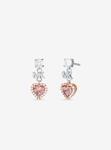 Precious Metal-plated Sterling Silver Heart Drop Earrings | Michael Kors