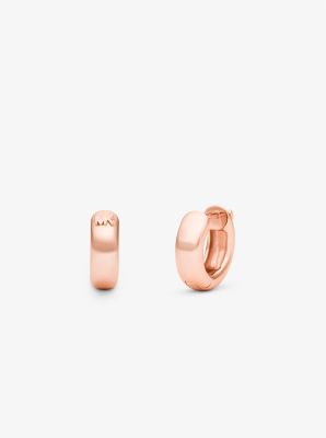 MK Precious Metal-Plated Huggie Hoop Earrings - Rose Gold - Michael Kors