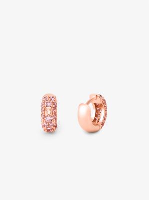 Michael kors rose gold huggie clearance earrings