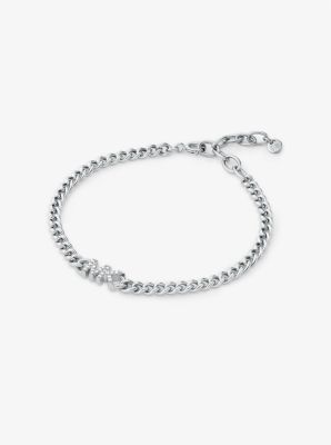 Bracciale a maglie curve in argento sterling placcato in metalli preziosi con logo image number 0