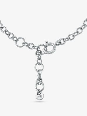 Michael Kors Silver-Tone Chain And Logo Padlock Bracelet in Metallic