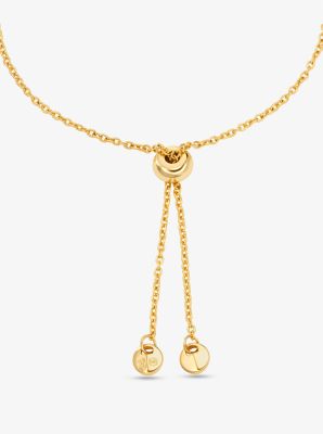 14K Gold-Plated Sterling Silver Slider Bracelet in GREEN | Michael Kors