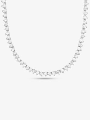 Precious Metal-Plated Sterling Silver Cubic Zirconia Necklace image number 0