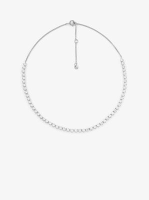 Precious Metal-Plated Sterling Silver Cubic Zirconia Necklace image number 1