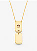 Precious Metal-Plated Sterling Silver Pavé Logo Pendant Necklace image number 3