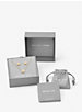 Precious Metal-Plated Sterling Silver Pavé Logo Disc Earrings and Necklace Set image number 4
