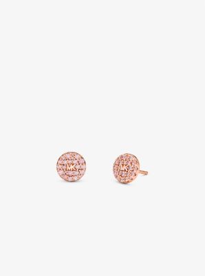  Michael Kors MK Monogram Logo Pave Stud Earrings