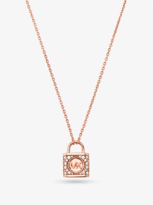 Michael kors padlock clearance necklace silver