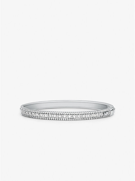 Precious Metal-Plated Sterling Silver Pavé Bangle image number 0