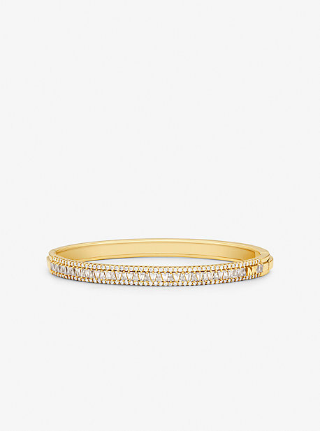 MK Precious Metal-Plated Sterling Silver Pave Bangle - Gold - Michael Kors