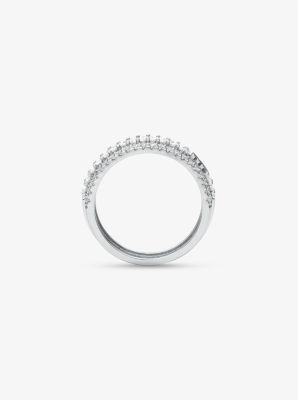 Pavé-Ring aus Sterlingsilber mit Edelmetallbeschichtung image number 1