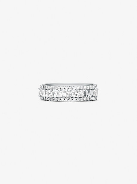 MK Precious Metal-Plated Sterling Silver Pave Ring - Silver - Michael Kors