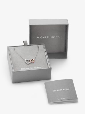 Precious Metal-Plated Sterling Silver Interlocking Hearts Necklace in TWO TONE | Michael Kors