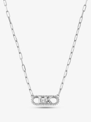 Precious Metal-Plated Sterling Silver Empire Logo Chain Link Necklace image number 0