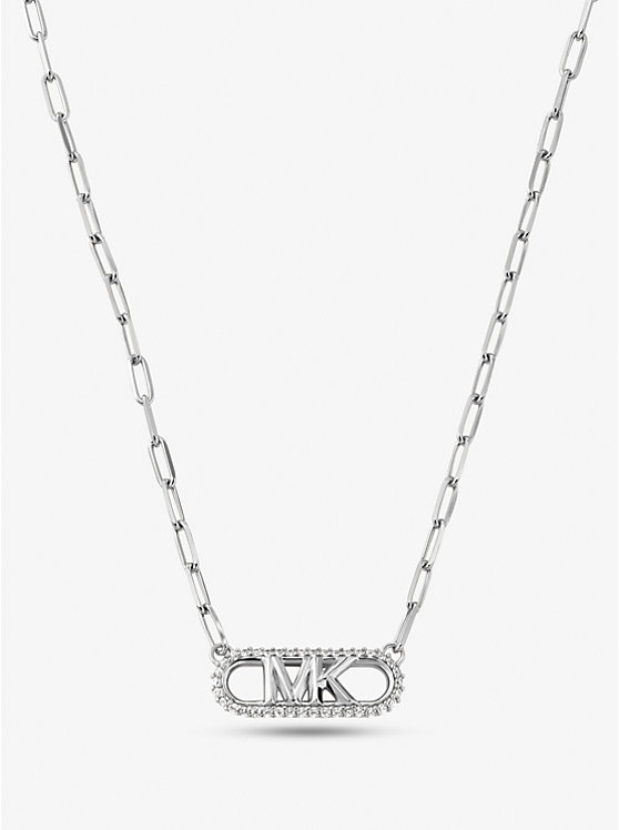 Collana in argento sterling placcato in metallo prezioso con maglie a catena e logo Empire image number 0