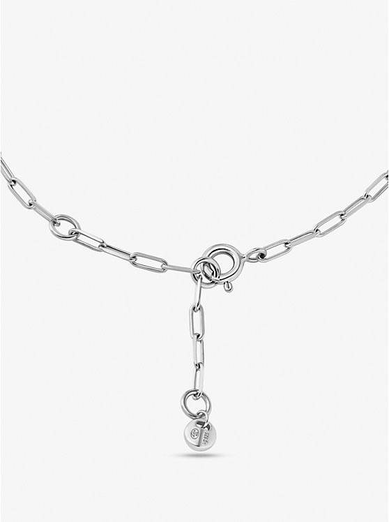 Precious Metal-Plated Sterling Silver Pavé Empire Logo Chain Link Bracelet image number 1