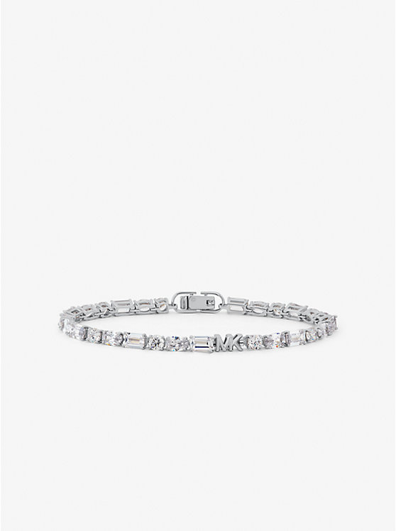 Precious Metal-Plated Sterling Silver Cubic Zirconia Tennis Bracelet image number 0