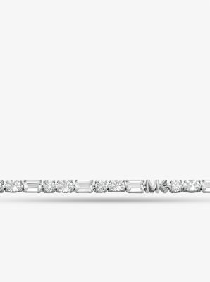 Tennisarmband van sterlingzilver met platering van edelmetaal en zirkonia image number 1