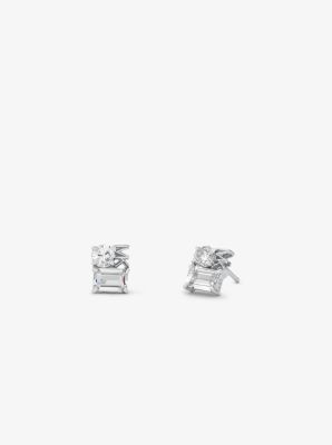 Precious Metal-Plated Sterling Silver Logo Stud Earrings