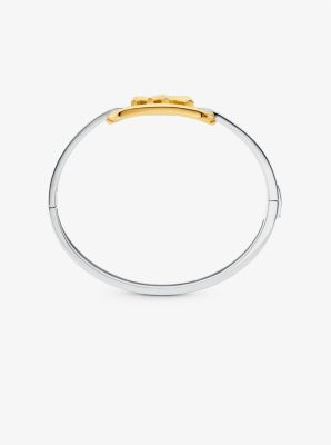 Bangle van sterlingzilver met plating met edelmetaal, siersteentjes en Empire-logo image number 1