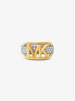 Precious Metal-Plated Sterling Silver Pavé Empire Logo Ring image number 0