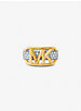 Precious Metal-Plated Sterling Silver Pavé Empire Logo Ring image number 0